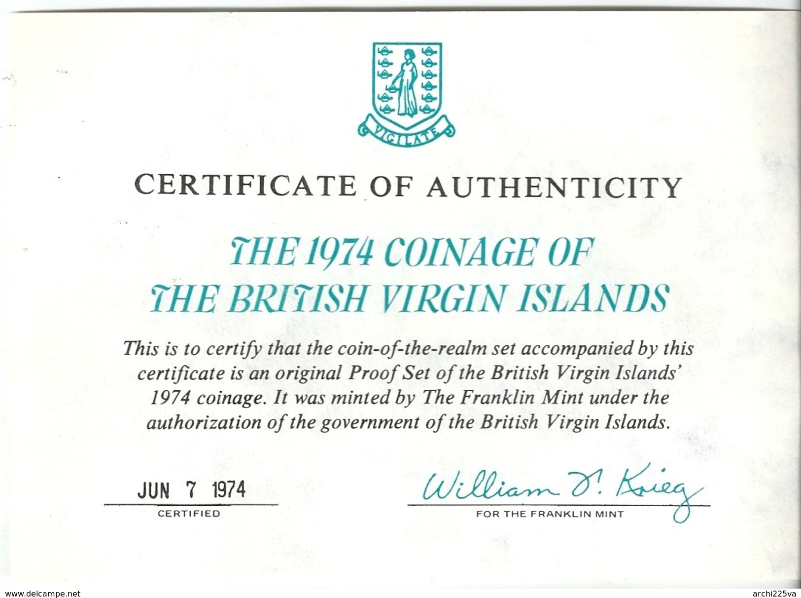 1974 British Virgin Islands - DIVISIONALE FDC PROOF - N.° 6 Pezzi - Confezione Originale - Iles Vièrges Britanniques