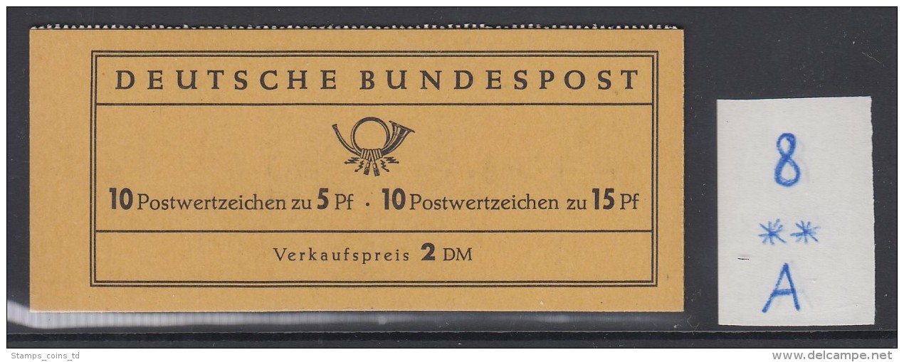 Bund Bed. Deutsche 10Pfg / 15Pfg Markenheftchen MH 8 I Postfrisch ** - Sonstige & Ohne Zuordnung