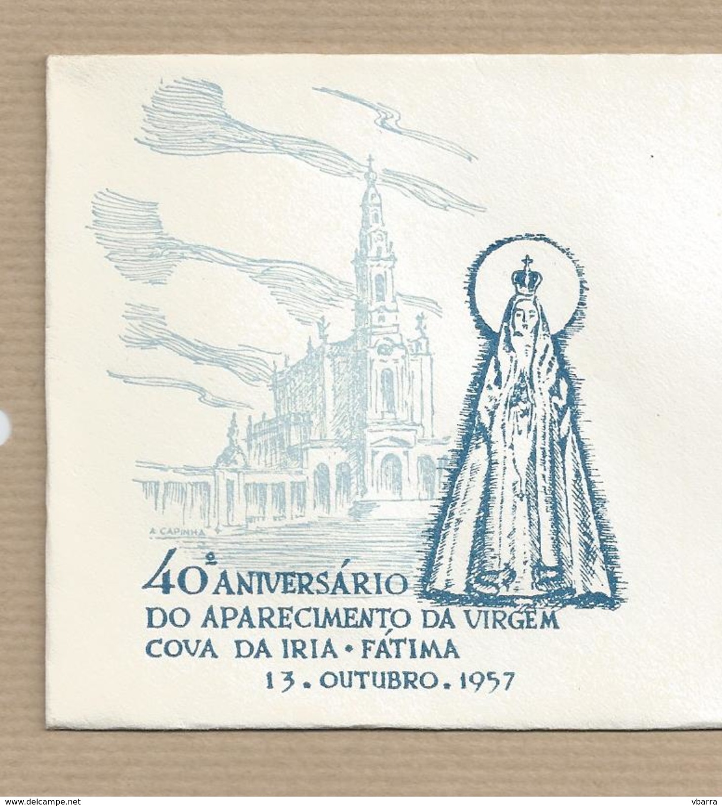 Portugal FDC 40º Aniversario Aparição Fatima  Selo Dia Da Mãe 1.50 Esc. Emissão 1956/58 - FDC