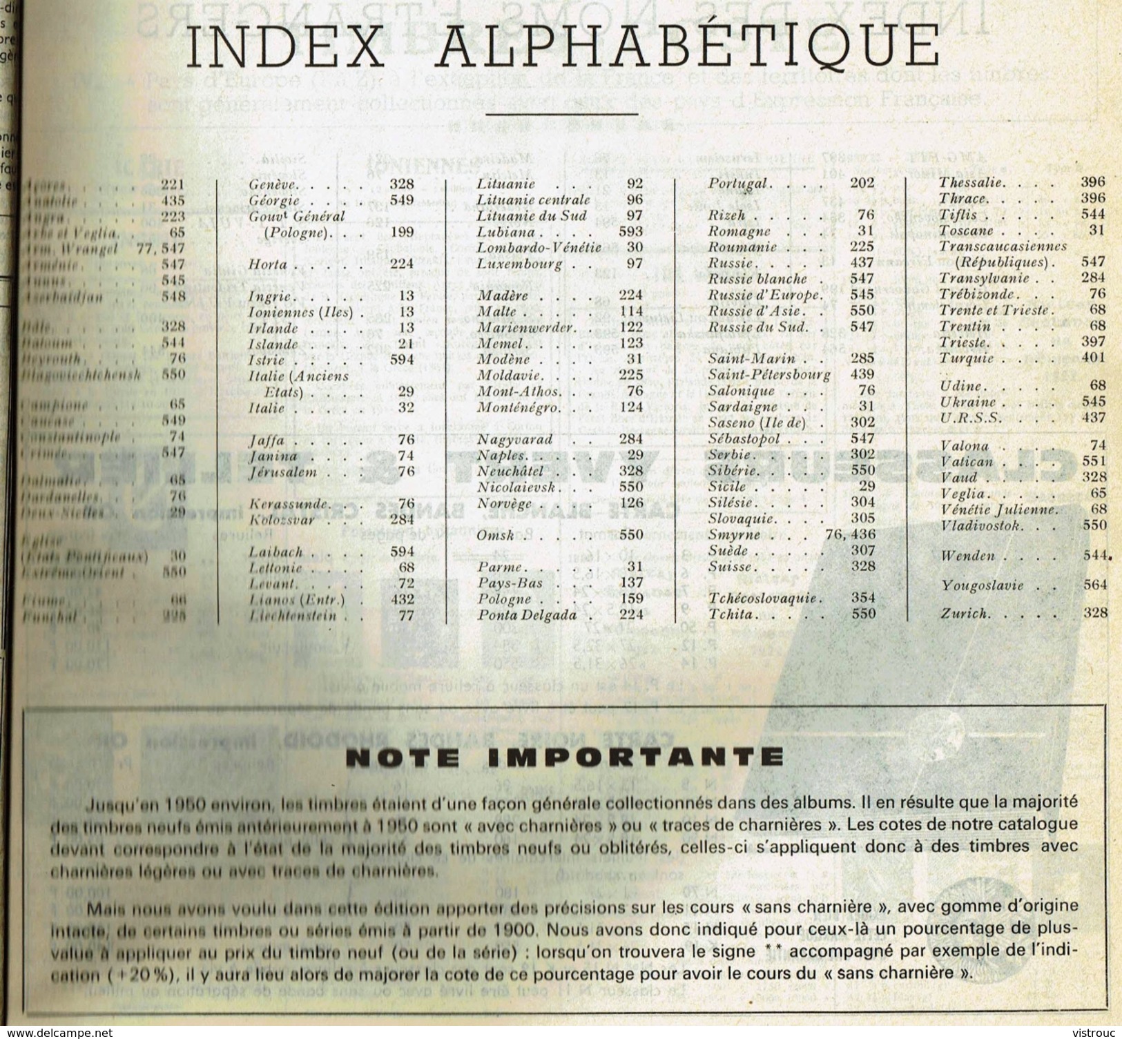 Catalogue Y. & T. - Edition 1982 - Tome 4 - EUROPE - De INGRIE à YOUGOSLAVIE. - Sonstige & Ohne Zuordnung