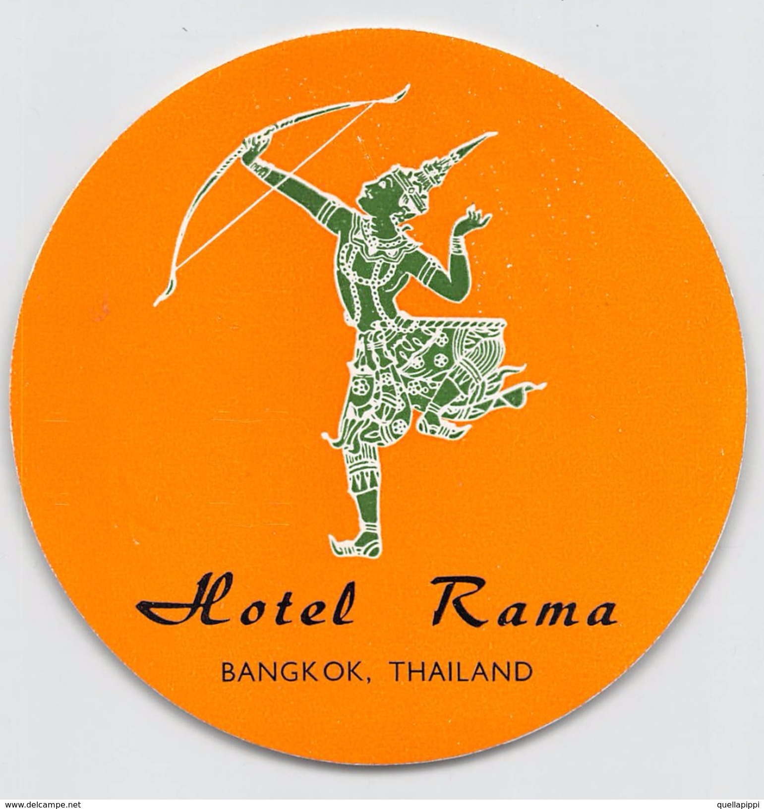 D5779 " HOTEL ROMA - BANGKOK - THAILANDIA " ETICHETTA ORIGINALE - ORIGINAL LABEL - - Adesivi Di Alberghi