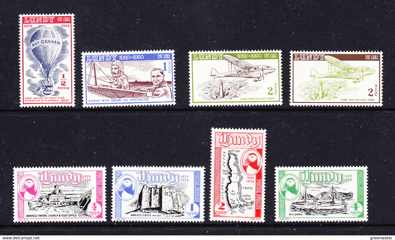 Lundy 1954 8v **  Mnh (35645) - Local Issues