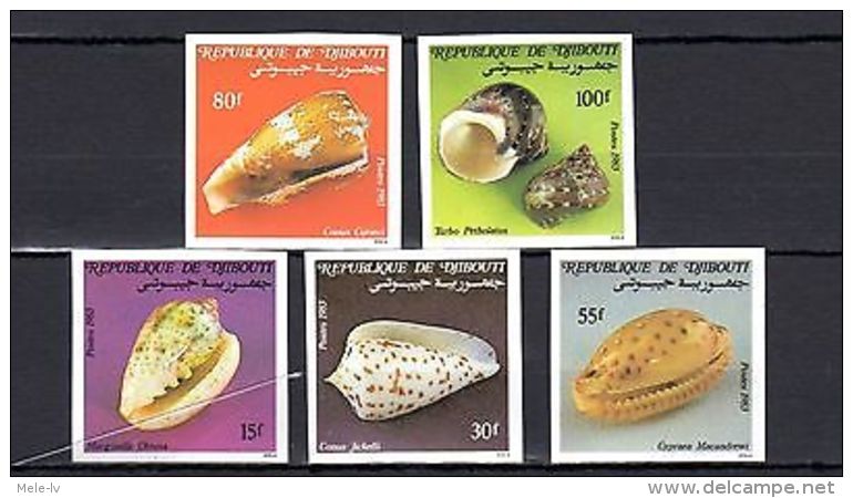 Djibouti 1983 Marine Life Shells MNH Mi.381-85 B IMPERF. --(cv 15) - Marine Life