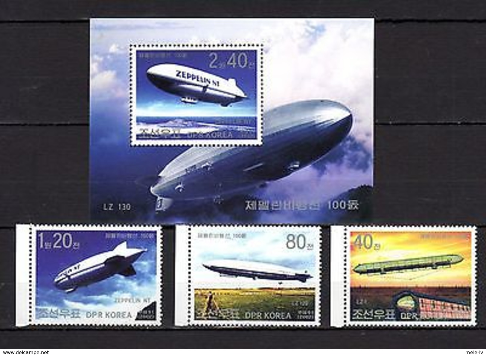 Korea 2002 Airships Zeppelin MNH - Airplanes