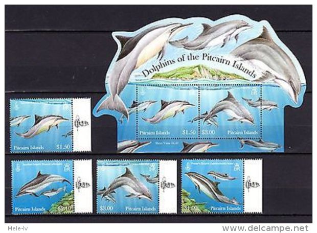 Pitcairn Islands 2012 Marine Life Dolphins MNH Mi.851-54 Bl.60 - Marine Life