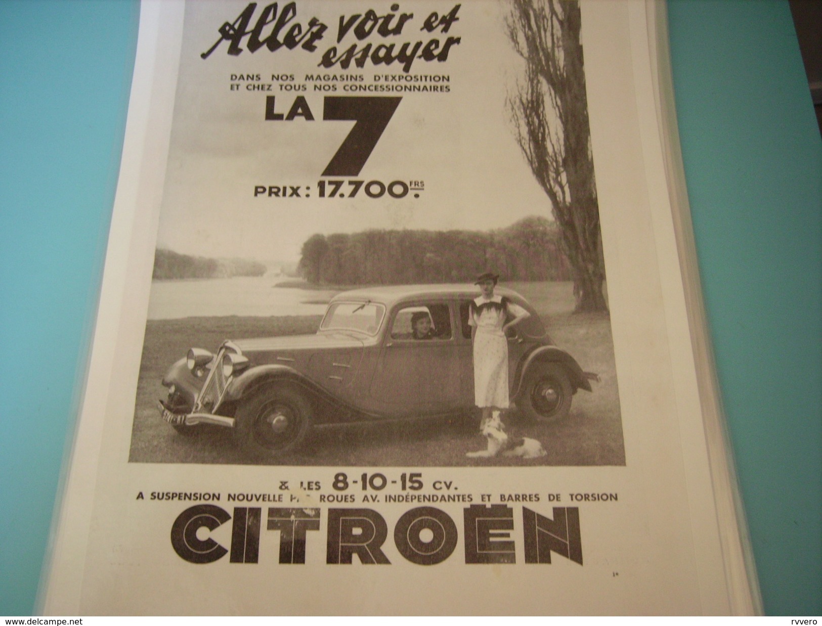 ANCIENNE PUBLICITE LA 7 DE CITROEN TRACTION 1934 - Voitures