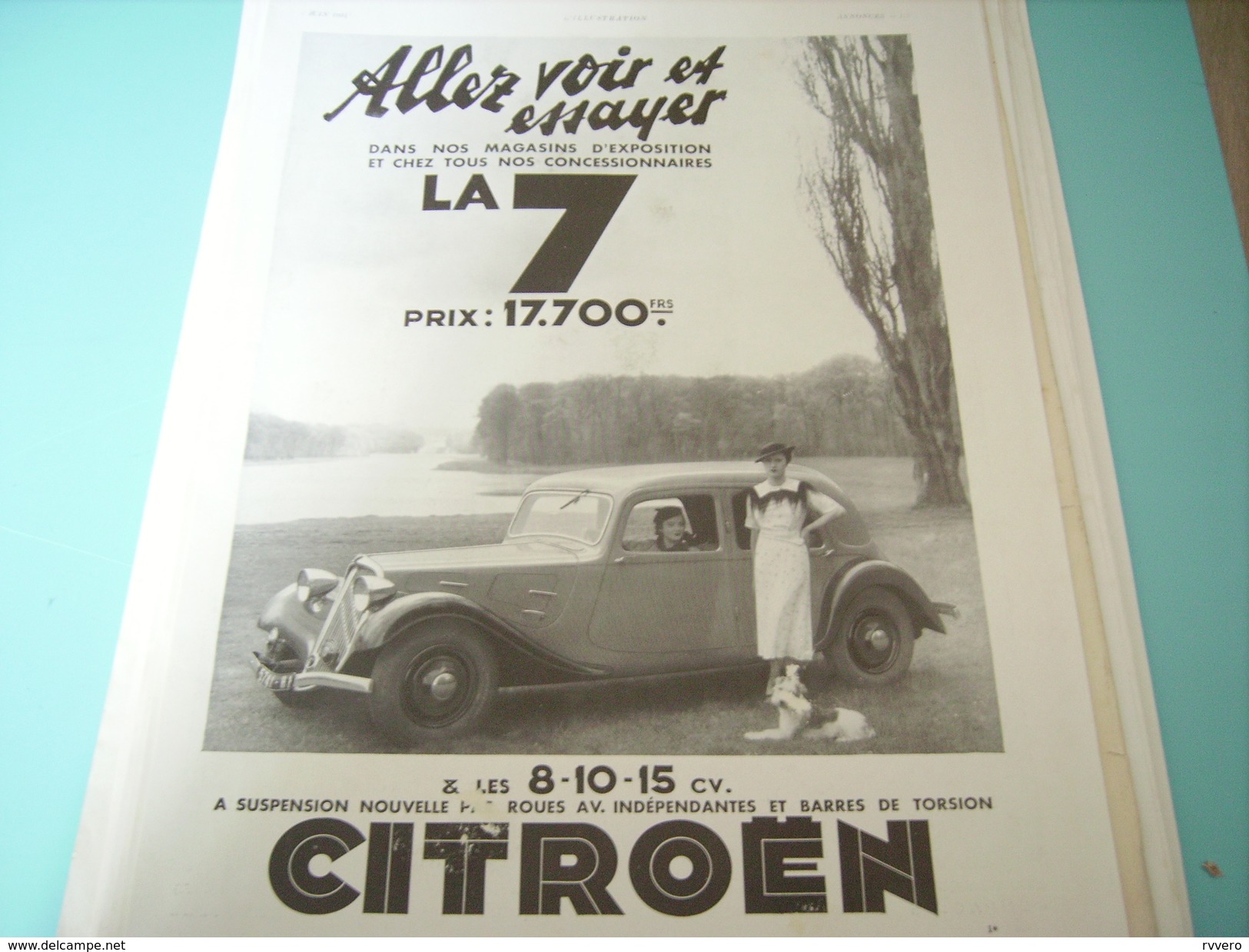 ANCIENNE PUBLICITE LA 7 DE CITROEN TRACTION 1934 - Voitures