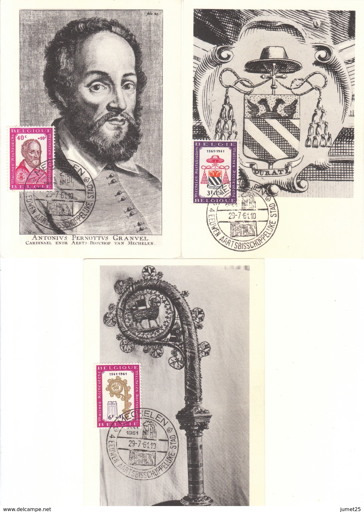 1188/90 Quatrième Centenaire De La Promotion De Malines Au Siège Archiépiscopal - Cardinal - Armoiries - Crosse - Malines