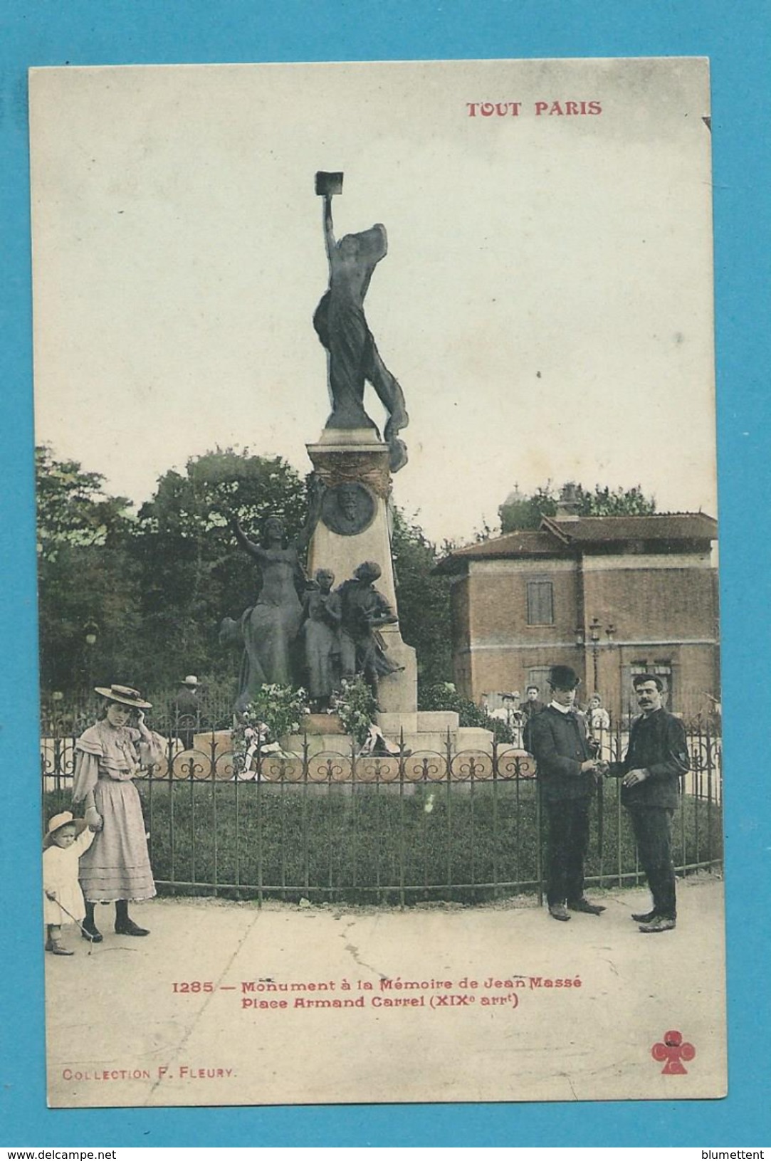 CPA 1285 TOUT PARIS - Monument à La Mémoire De Jean Massé (XIXème Arrt.) Coll. FLEURY - Distrito: 19