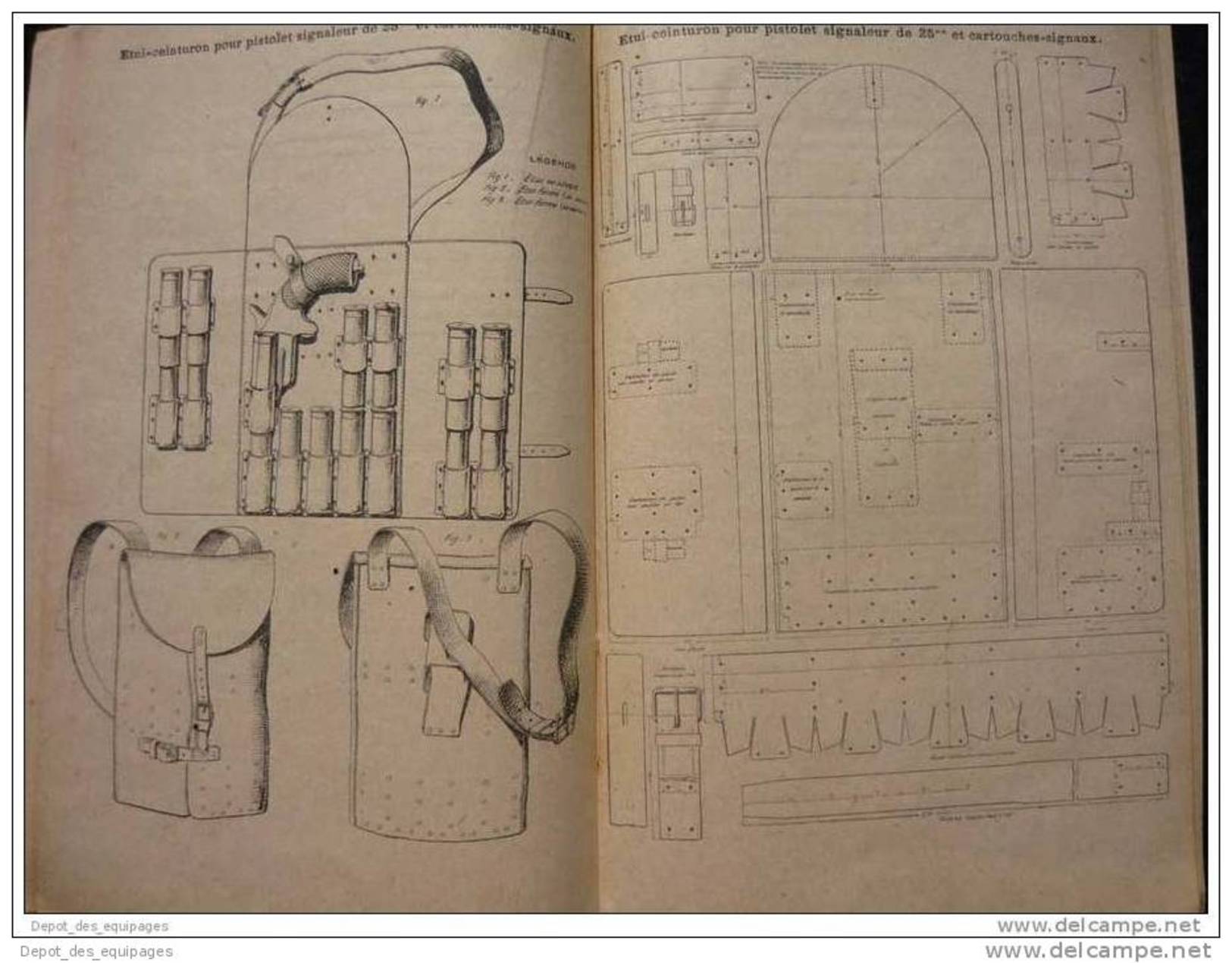 PISTOLET LANCE FUSEES + RARE ETUI CUIR modéle 1918 .........