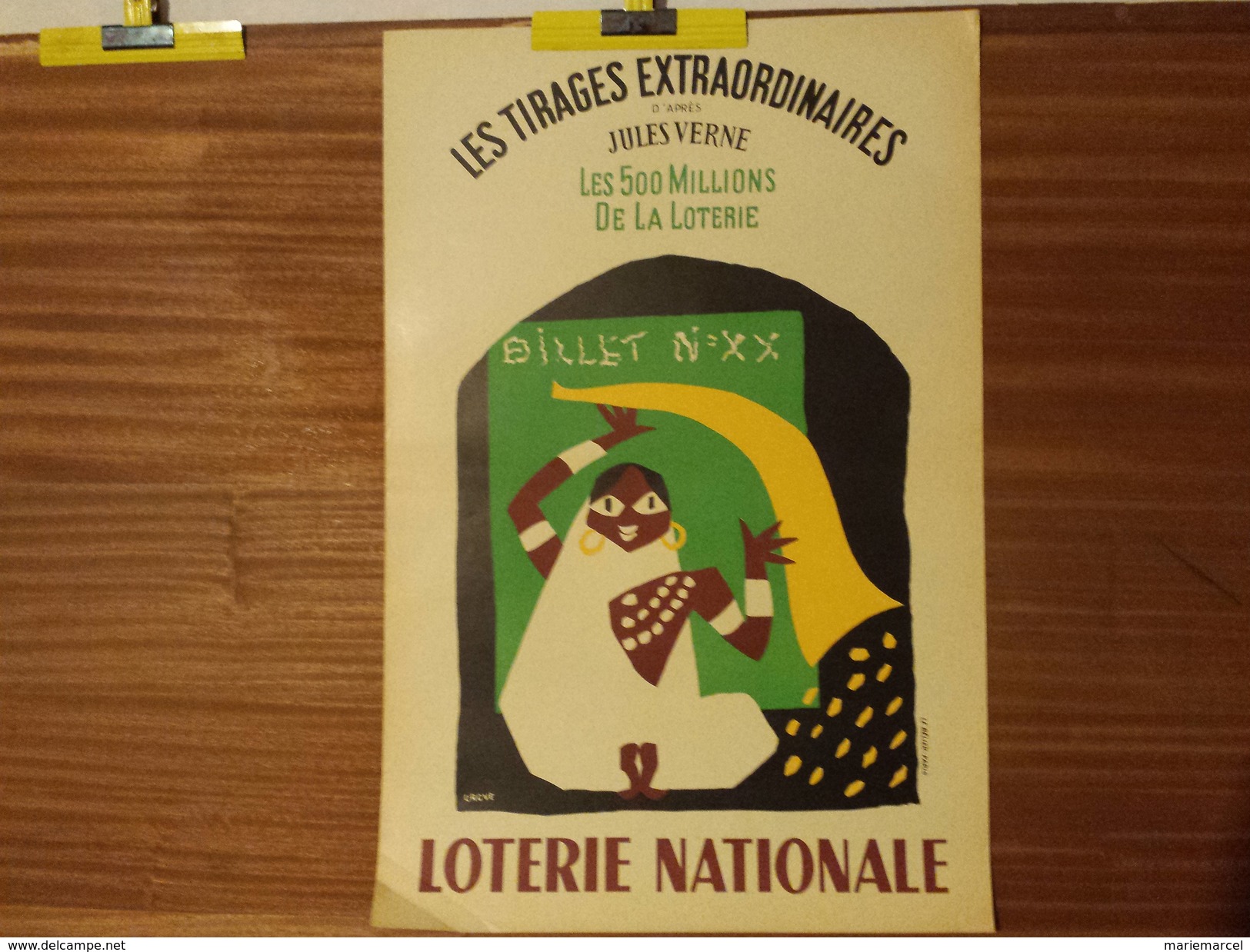 AFFICHE LOTERIE NATIONALE . GROVE. MAI 1956. JULES VERNE.LES 500 MILLIONS DE LA LOTERIE - Affiches