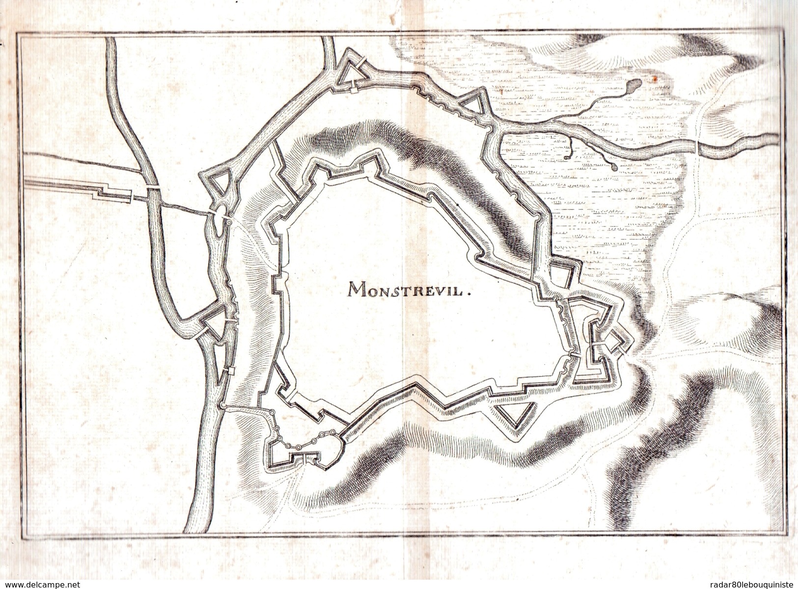 Plan De MONSTREUIL.feuille:360 X 310 Mm.19e - Cartes Géographiques