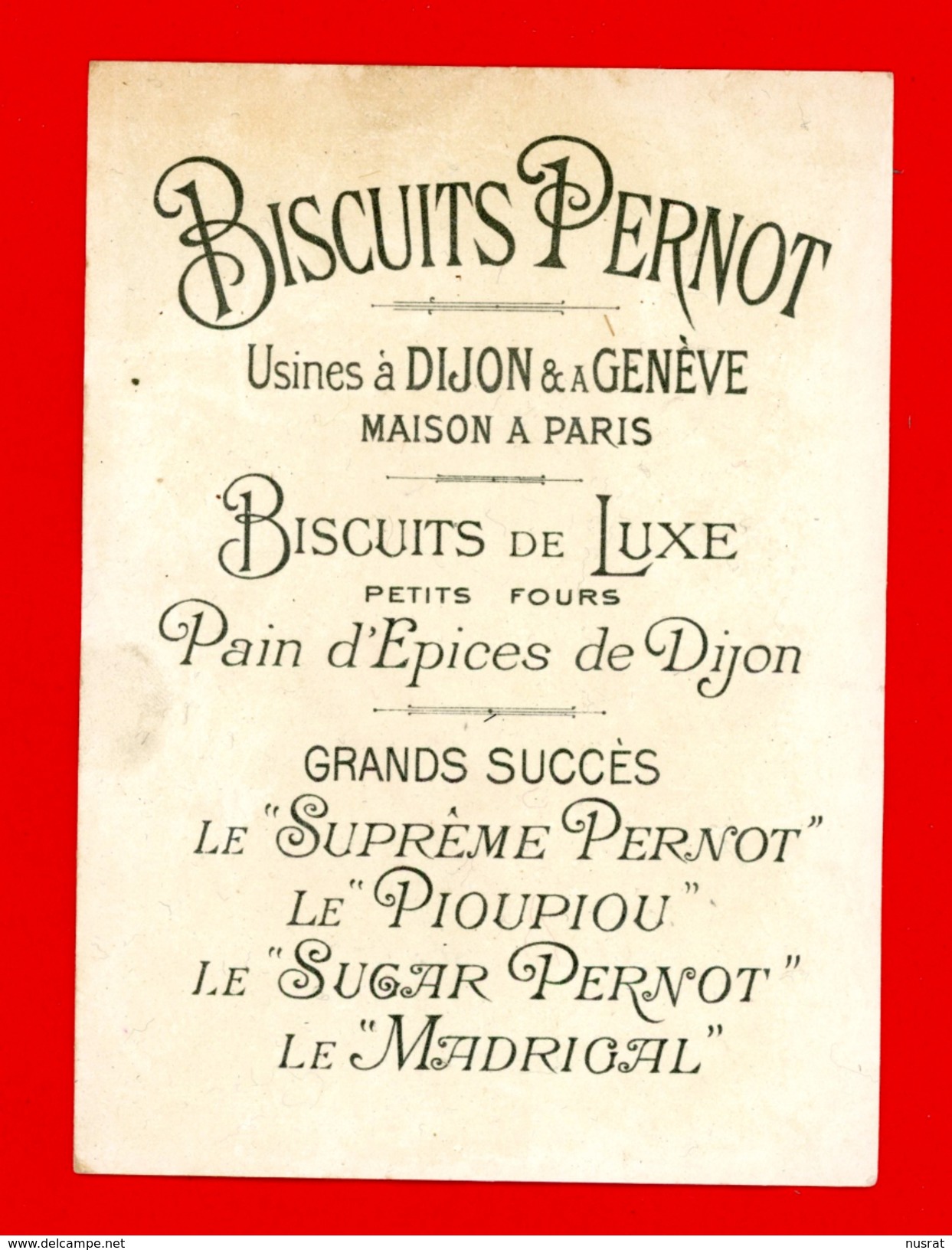 Biscuits Pernot, Chromo Grand Format Lith. Courbe Rouzet, L'Arlésienne - Pernot