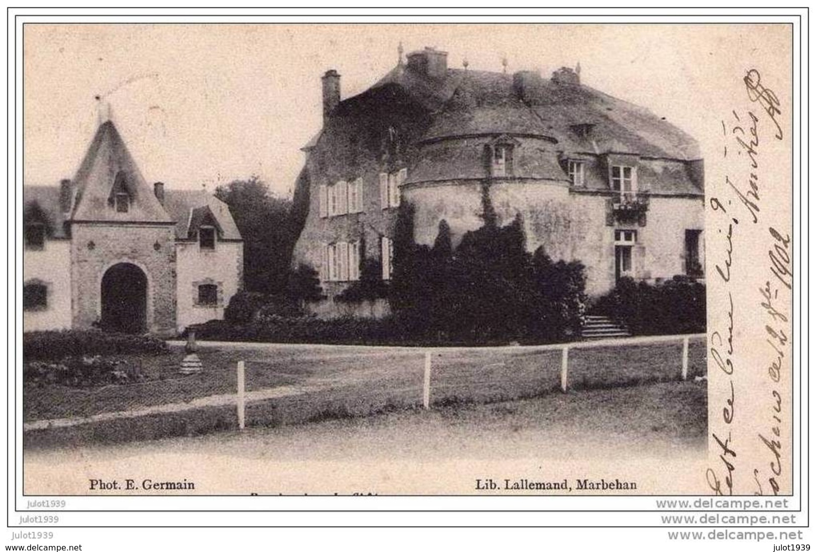 ROSSIGNOL ..-- TINTIGNY ..-- Le Château . 1902 Vers THIBESSART ( Mr Le Curé J. HUBERT ) . Voir Verso . - Tintigny