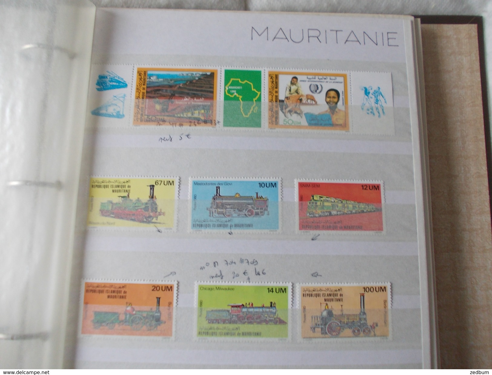 ALBUM 7 collection de timbres avec pour thème le chemin de fer train de tout pays valeur 286.40 &euro;