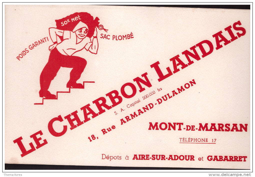 Buvard CHARBON LANDAIS (Mont De Marsan) (PPP1773) - C