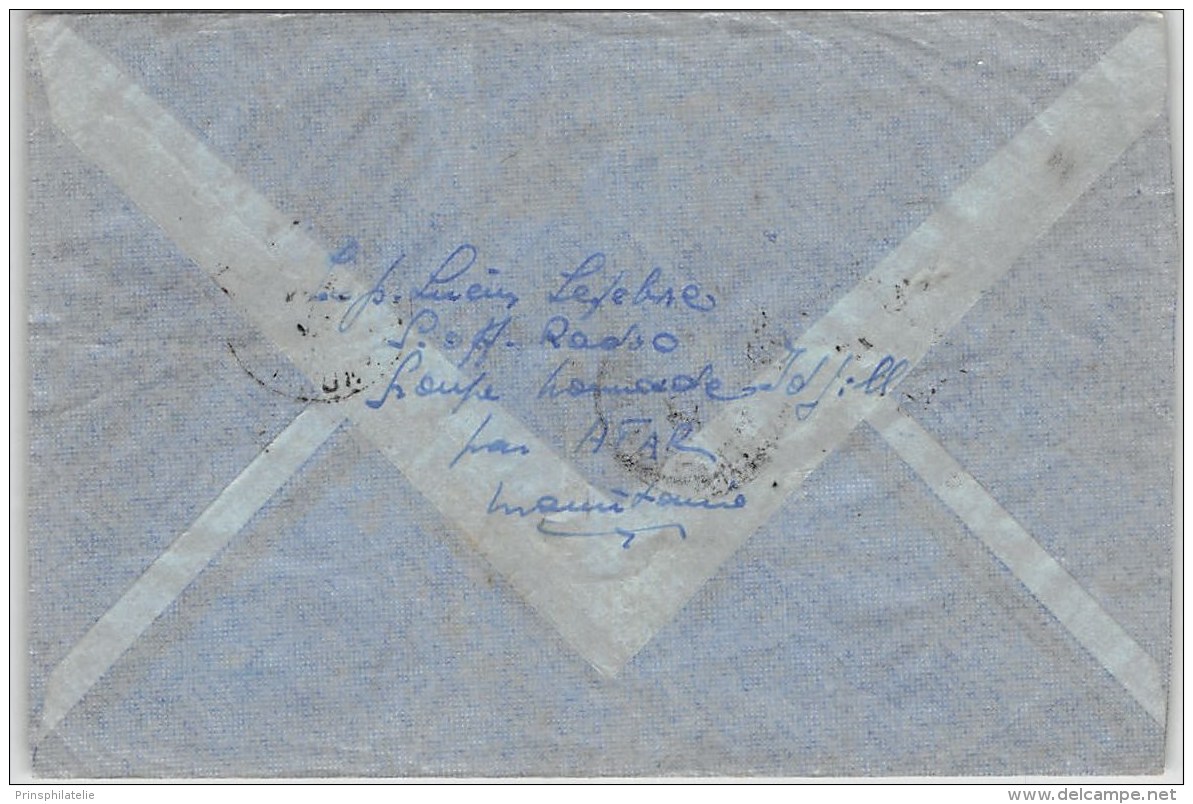 LETTRE DE FORT GOURAUD MAURITANIE AVEC TP SECOURS NATIONAL =&gt; FRANCE   1942  COVER COLONIES - Briefe U. Dokumente