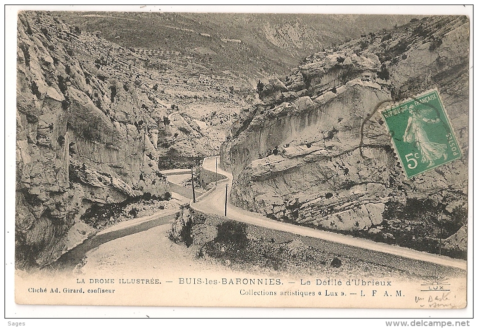 Convoyeur BUIS LES BARONNIES A ORANGE. 1911. - 1877-1920: Période Semi Moderne