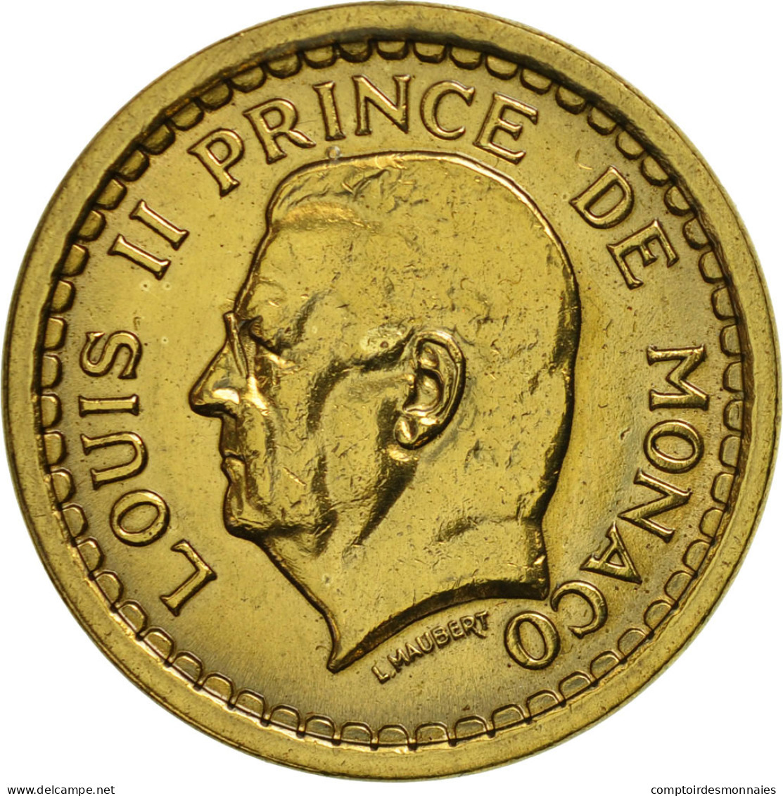 Monnaie, Monaco, Louis II, 2 Francs, 1943, SUP, Aluminum-Bronze, KM:121a - 1922-1949 Louis II