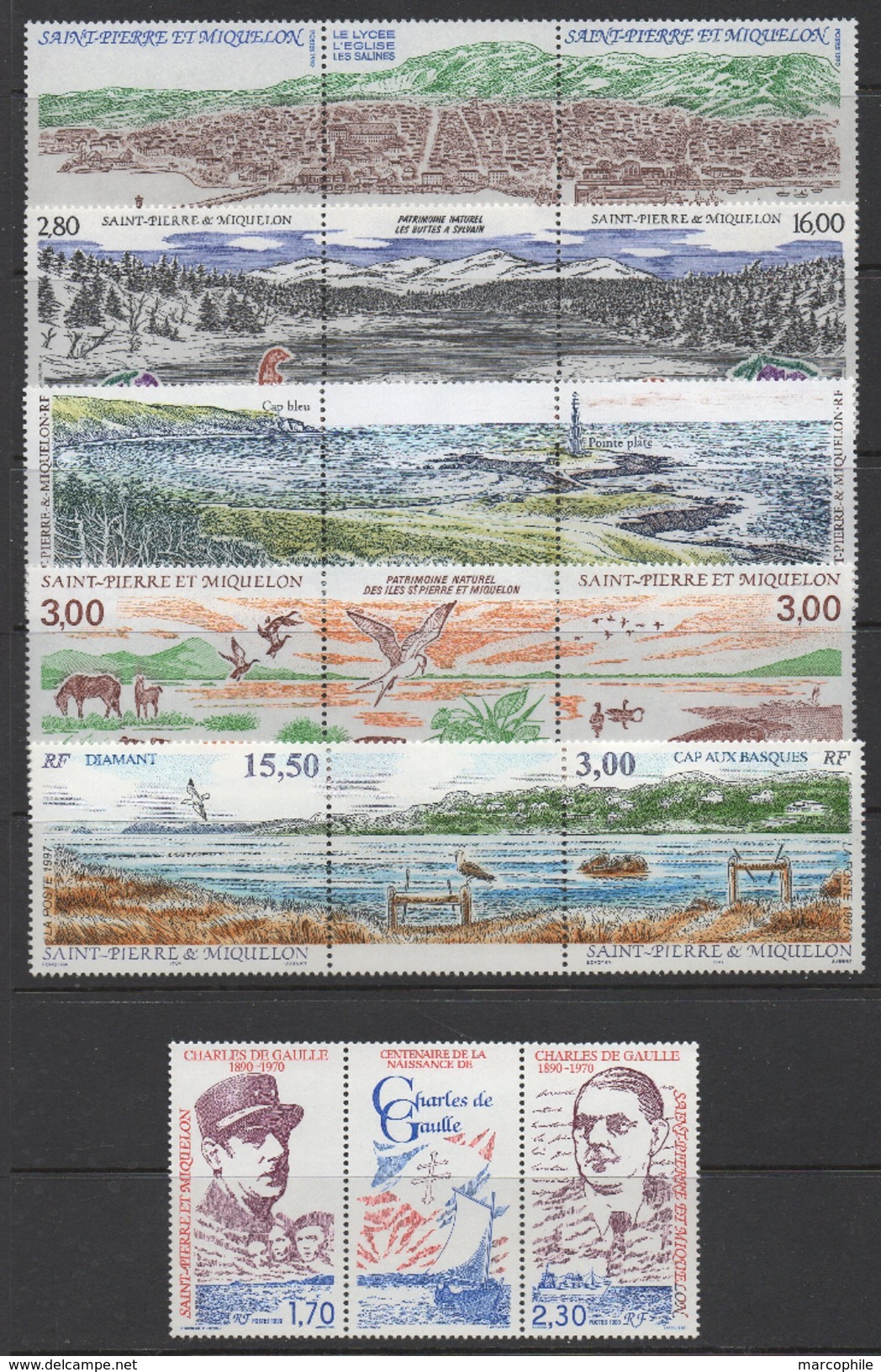 SAINT PIERRE & MIQUELON / 1986-1999 COMPLET ** SOUS FACIALE / 9 IMAGES (ref 6367) - Collections, Lots & Series