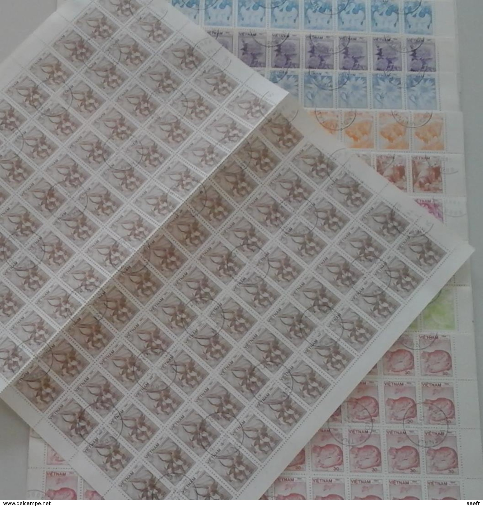 Vietnam 1984 - Série Complète Faune Et Flore - 15 Valeurs En Feuilles De 100° - YT553/567 - Buffle - Hibiscus - Rose ... - Lots & Kiloware (mixtures) - Min. 1000 Stamps