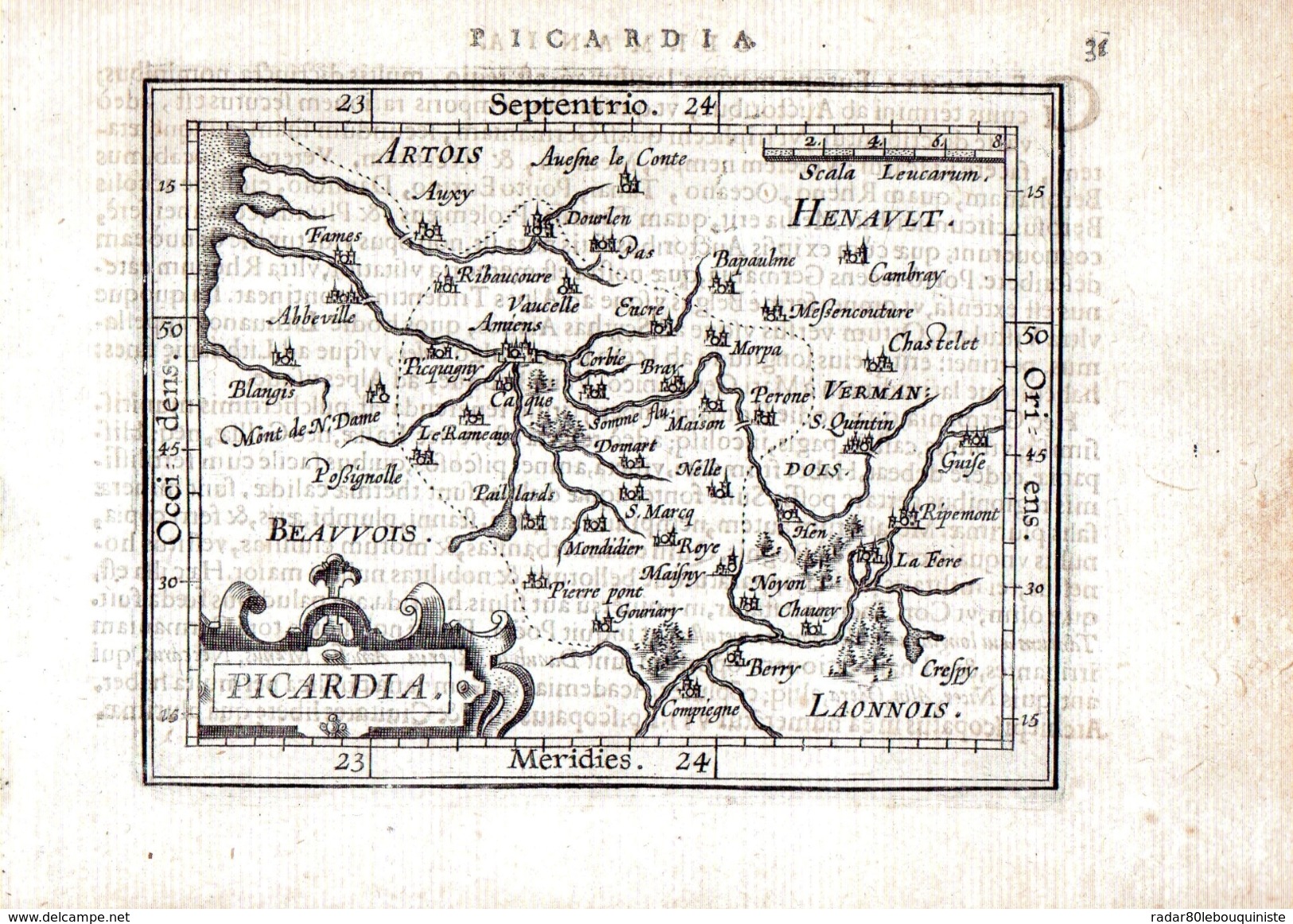 Carte PICARDIA. Feuille:165 X 120 Mm.18e. - Cartes Géographiques