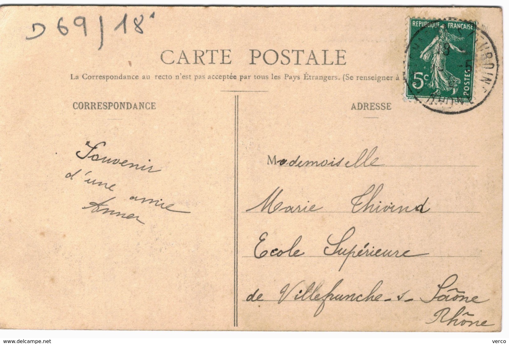 Carte Postale Ancienne De PONTCHARRA SUR TURDINE-la Gare Du P.L.M - Pontcharra-sur-Turdine