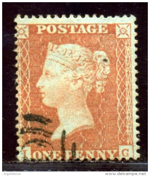 GB 1d RED 1854 SMALL CROWN PERF 16 DIE 11 INVERTED WMK - Used Stamps