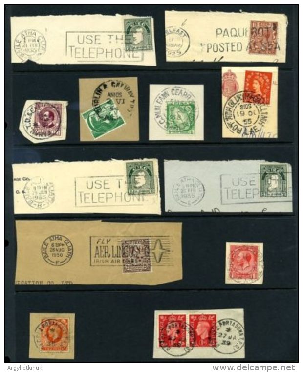 IRELAND SUPERB RAILWAY AND OTHER USEFUL POSTMARKS - Franking Labels