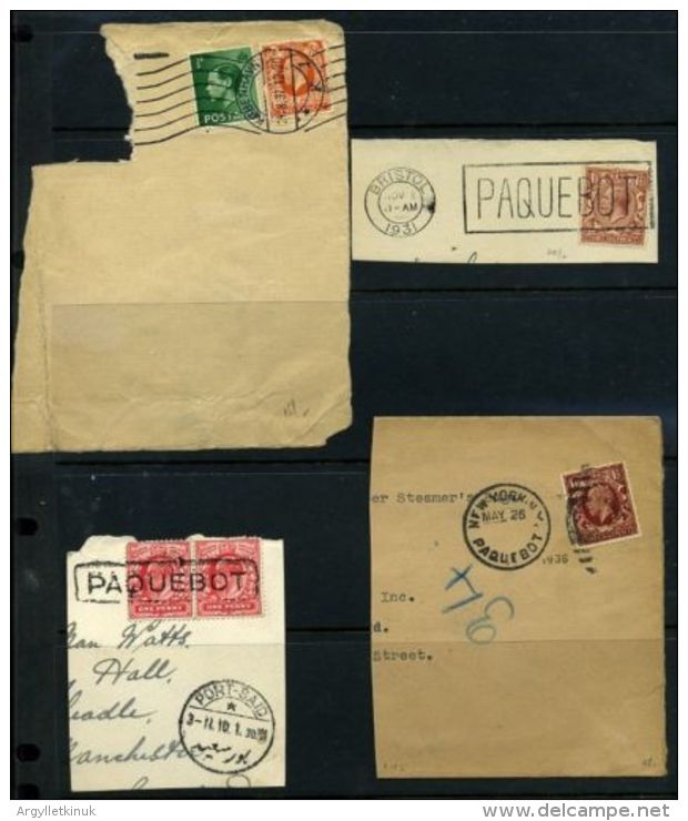 GB PAQUEBOT KE7 ,KG5, KE8 BRISTOL, DENMARK, EGYPT, US. - Used Stamps