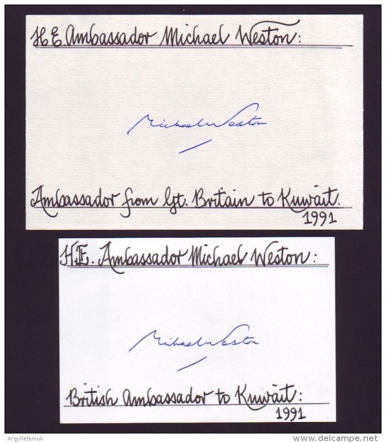 GB KUWAIT BRITISH AMBASSADOR SIGNATURES 1991 - Other & Unclassified