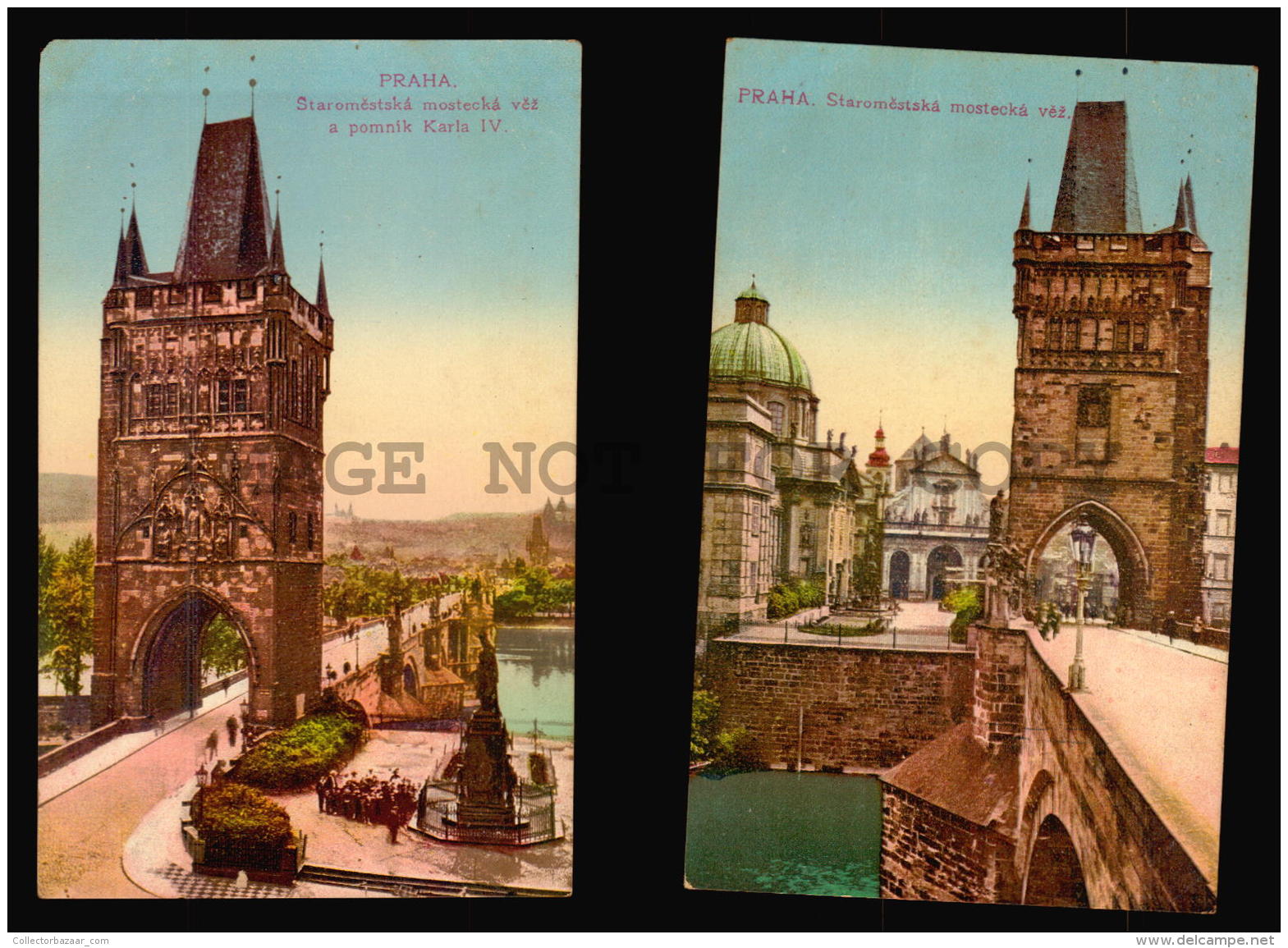 Praga Praha 11 very old postcards  cartolina Vintage original ca1900 POSTCARD CPA AK (W4_3410)