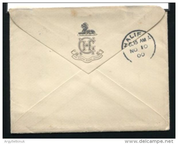 GB QUEEN VICTORIA GRAND HOTEL LONDON LION 1900 - Covers & Documents