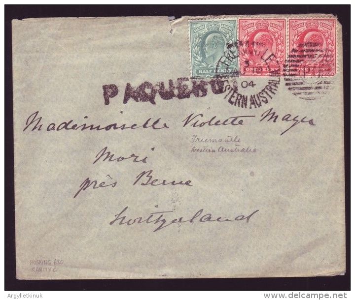 GB-WESTERN AUSTRALIA FREEMANTLE PAQUEBOT KEVII - Covers & Documents