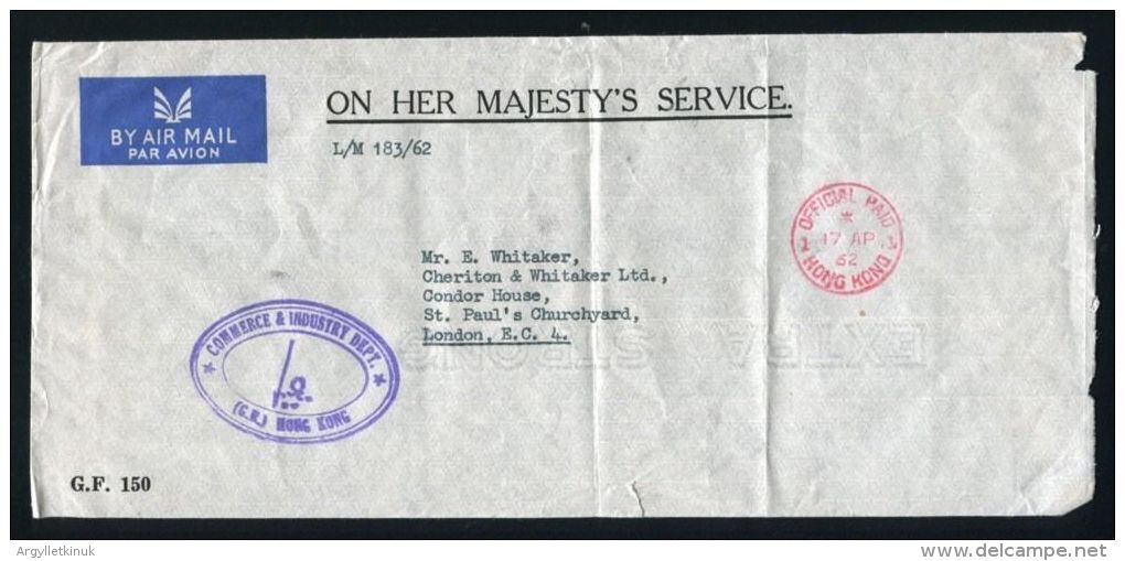 HONG KONG OHMS COVERS - Postal Stationery