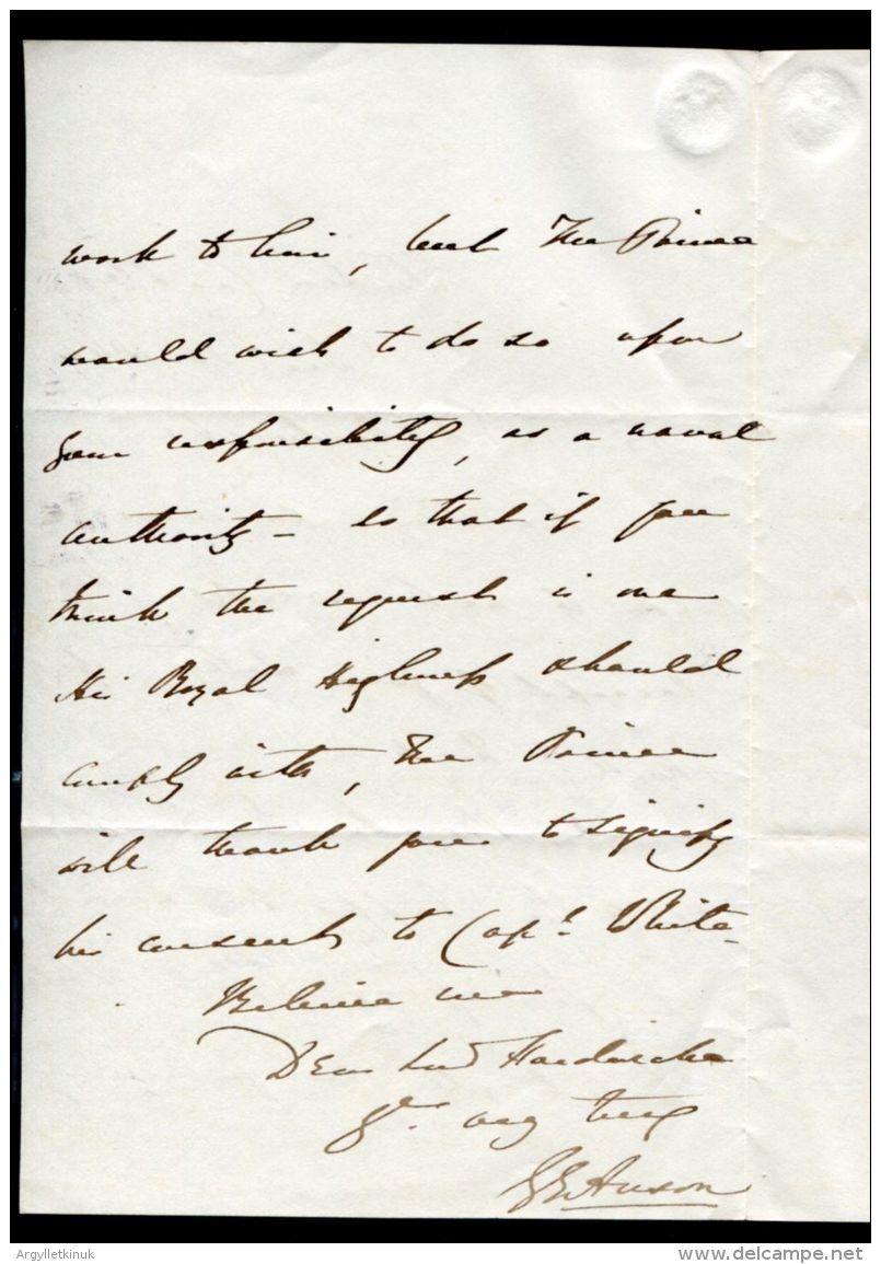 PRINCE CONSORT SECRETARY GEORGE ANSON LETTER TO LORD HARDWICKE 1841 WINDSOR - Historical Documents