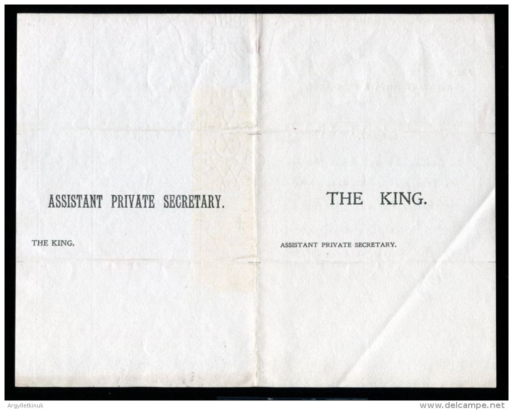 MEMORANDUM FROM SIR FREDERICK PONSONBY TO KING GEORGE V & RESPONSE BIGGE - Historical Documents