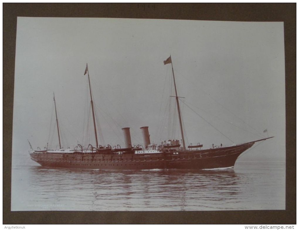 LARGE ORIGINAL SYMONDS & CO PHOTO ROYAL YACHT HMY VICTORIA & ALBERT 1909 - Boats