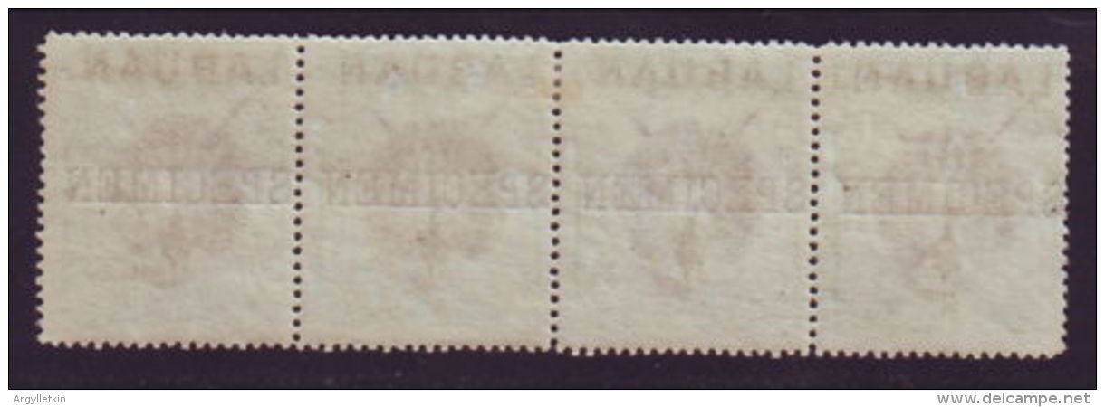 LABUAN 1897 5c STRIP OVERPRINTED "SPECIMEN" - Otros & Sin Clasificación