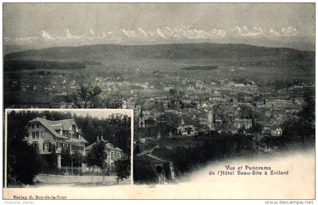 Evilard, Panorama, Hotel Beau-Site, Um 1910/20 - Evilard