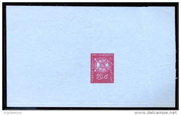 ADEN SOUTH ARABIA DIE PROOF AIR LETTER - Aden (1854-1963)