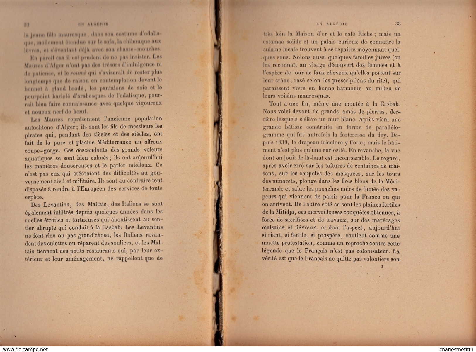 EN ALGERIE - TROIS MOIS DE VACANCES - Nombreuses Illustrations Dans Le Texte - 188 Pages - FIN 1800 - 1801-1900