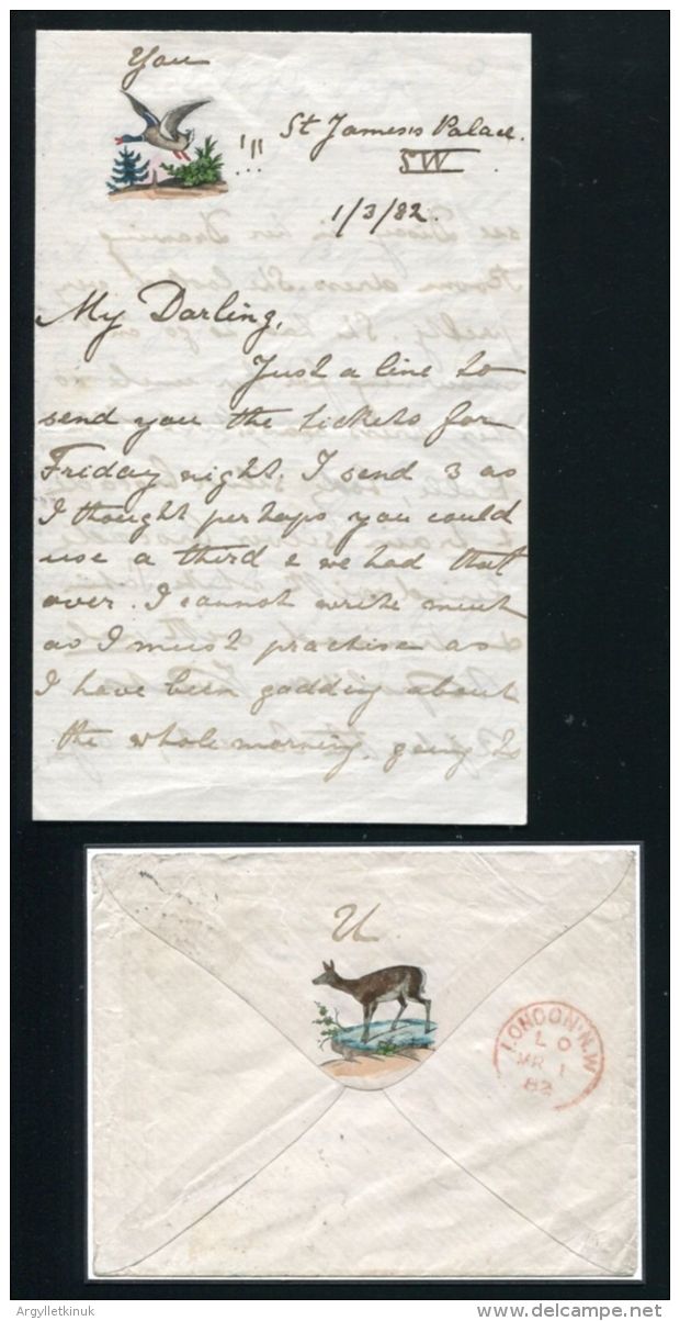 FINE LETTER & ENVELOPE IDA WEBER TO MISS ALTHAUS ST JAMES’S PALACE 1882 - Lettres & Documents