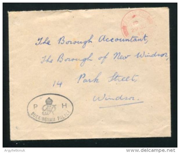 KING GEORGE 6TH OHMS WINDSOR PAYMASTER OF THE HOUSEHOLD - Cartas & Documentos