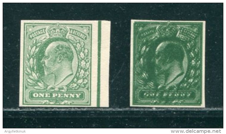 GB 1902 KING EDWARD 7TH 1/2d IMPERFORATE PLATE PROOFS - Nuevos