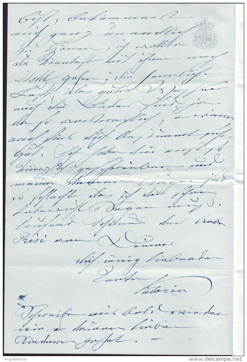 DUCHESS OF KENT QUEEN VICTORIA'S MOTHER LETTER 1854 - Historical Documents