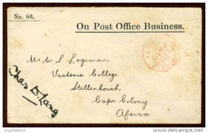 GB - OFFICIAL ON POST OFFICE BUSINESS STATIONERY 1893 - Postmark Collection