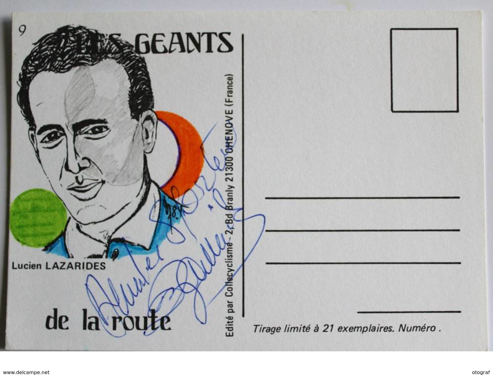 Cyclisme - Lucien LAZARIDES - Signé De - Dédicace - Hand Signed - Autographe Authentique  - - Cyclisme