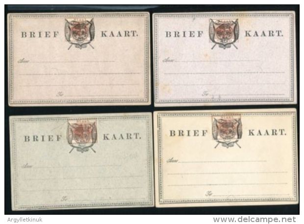 ORANGE FREE STATE STATIONERY POSTAL CARDS 1889 RARE GROUP - Orange Free State (1868-1909)