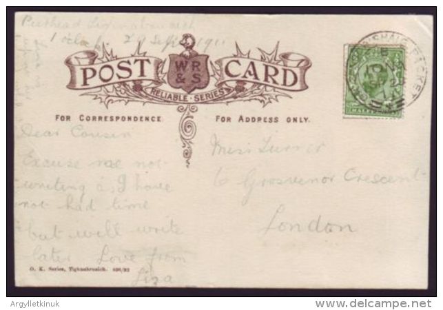 SCOTLAND MARITIME SHIPPING GREENOCK AND ARDRISHAIG PACKET 1911 IONA - Poststempel